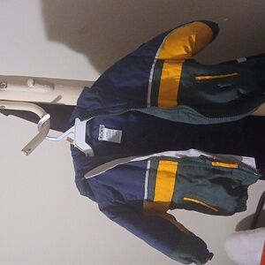 Cherokee Kids Puffer Jacket in Navy, Green, and Yellow